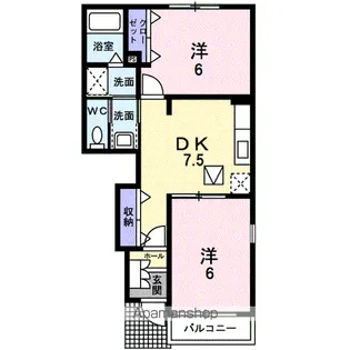 サンモールB棟【1階】の間取り