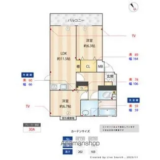 PREMIER PARC【3B号室】の間取り