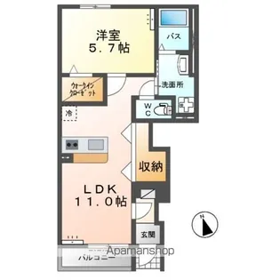 アリウス【1階】の間取り