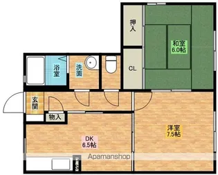 ハイム穴師の里A棟【101号室】の間取り