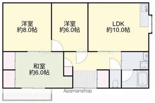 江国アパート【東号室】の間取り