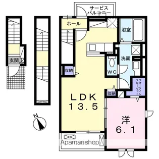 ヴィラージュ狭山祇園B【3階】の間取り