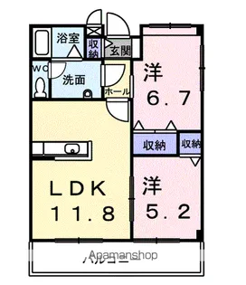 フォンティーヌ【2階】の間取り
