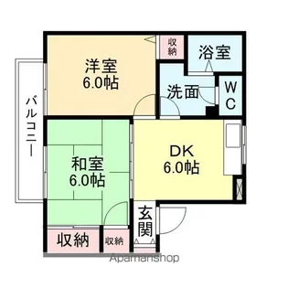 セジュールあさひ台【102号室】の間取り