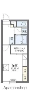 レオパレスカストル【206号室】の間取り