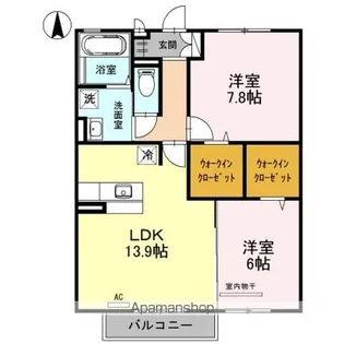 サンフラワー ガーデン A棟【2階】の間取り