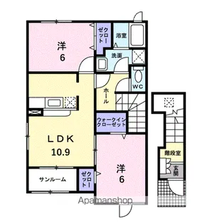 PASTRAL花南Ⅱ【2階】の間取り
