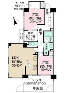 ザ・パークハウス新検見川南【1階】の間取り