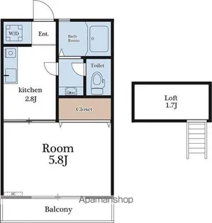 コーマス旭【2階】の間取り