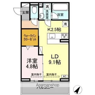 セレーナ東静岡【2階】の間取り