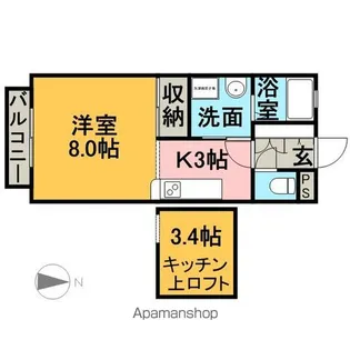 グリーングラス土岐【202号室】の間取り
