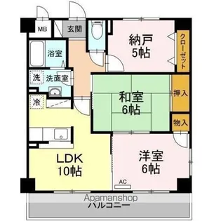 グランドール清水【301号室】の間取り