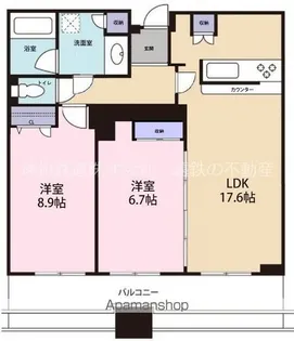 D’グラフォート浜松D’STOWER【1306号室】の間取り