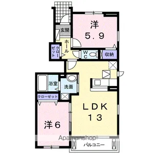 カーサ プラシード【1階】の間取り