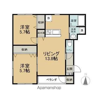 アビタ奥野A【101号室】の間取り