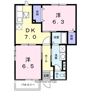 フラワーデジール A【101号室】の間取り