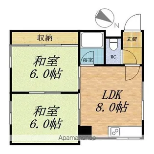 コーポ吉花【2階左号室】の間取り