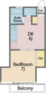 プレタメゾン沖浜【202号室】の間取り