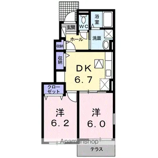 サンライフ上峰Ⅱ【1階】の間取り