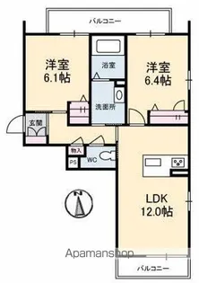 ローズガーデン (三名町)【2階】の間取り
