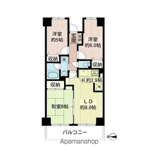 サンマンション戸田【6階】の間取り