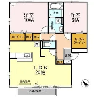 リビングタウン福山東 A棟【2階】の間取り