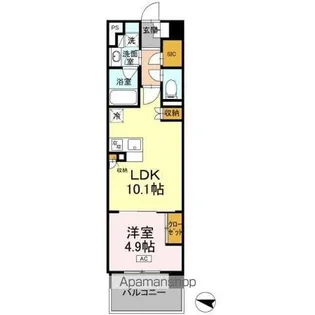 ロイヤルパークス仙台青葉通【404号室】の間取り