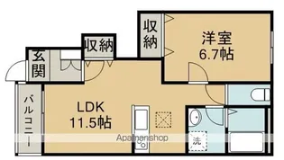 サニースペース【1階】の間取り