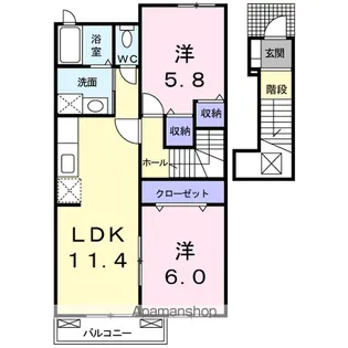 ボ・ヌゥール二番館【2階】の間取り