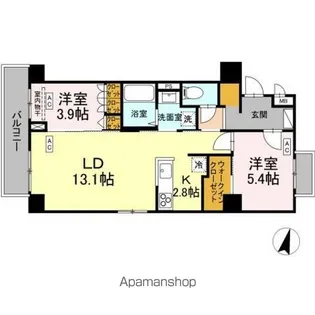 ロイジェント西新井【1階】の間取り