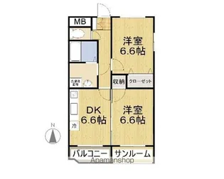 サンレモ【206号室】の間取り