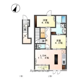AMFORET(アーム・フォーレ)Ⅱ【2階】の間取り