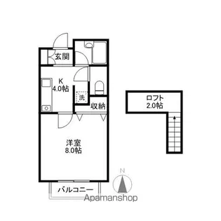 市川建設第5ハイツ【203号室】の間取り