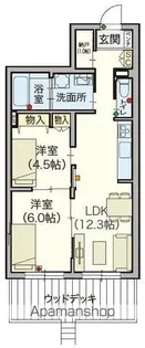 シニア限定ヘーベルVILLAGE春日【103号室】の間取り