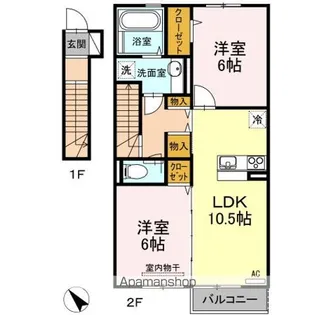 イーストミレニアム(東千房) 【2階】の間取り
