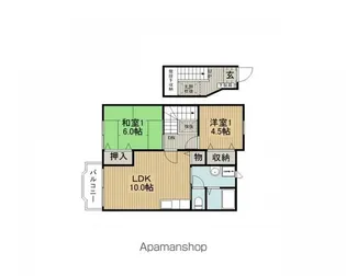 コーポやまぼうしA棟【201号室】の間取り