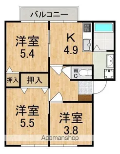 西谷ハイツC【2階】の間取り