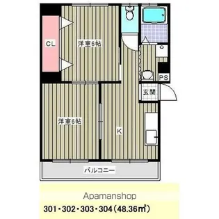 コーポよもぎ【3階】の間取り