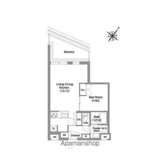 コンフォリア・リヴ渋谷本町【4階】の間取り