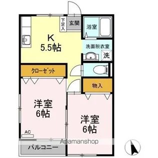 ミレニアム・Y【1階】の間取り