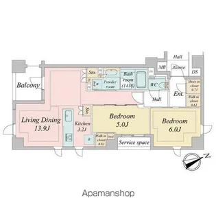 東京都新宿区市谷仲之町【マンション】の間取り