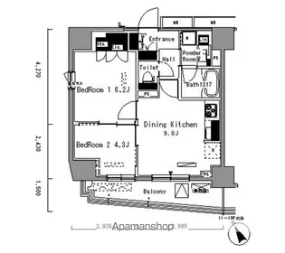 パークアクシス新板橋イースト【10階】の間取り