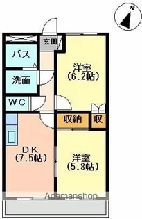 ウィステリアWIND【201号室】の間取り