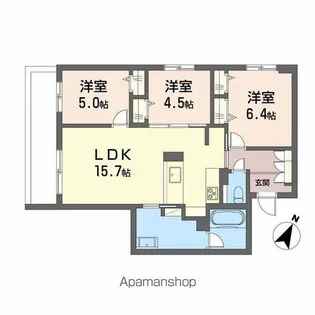 シャーメゾン上大利レジデンス【1階】の間取り