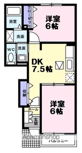 ARCーENーCIEL B棟【1階】の間取り