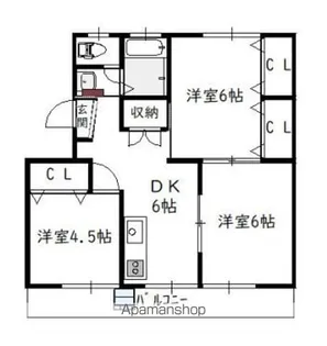 横山マンション【4階】の間取り