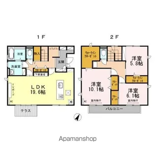 長野県松本市大字島内【一戸建】の間取り