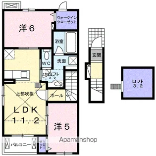 ドリームワークス 六番館【2階】の間取り