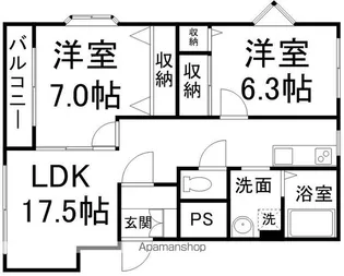 イーストヒルズ115【402号室】の間取り