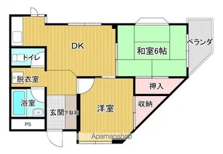 コーポ太田川【4階】の間取り